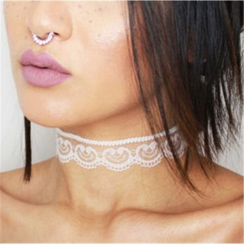 NASZYJNIK BIAŁY CHOKER AŻUROWY NASZYJNIK BIAŁY CHOKER AŻUROWY