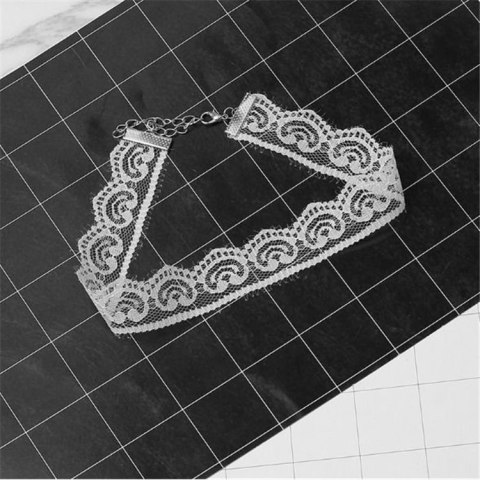 NASZYJNIK BIAŁY CHOKER AŻUROWY NASZYJNIK BIAŁY CHOKER AŻUROWY