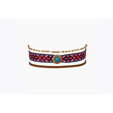 NASZYJNIK CHOKER BOHO FESTIWAL AZTECKI N528 NASZYJNIK CHOKER BOHO FESTIWAL AZTECKI N528