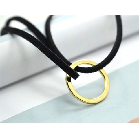 NASZYJNIK CHOKER RZEMYK ZŁOTE KÓŁECZKO BRĄZOWY NASZYJNIK CHOKER RZEMYK ZŁOTE KÓŁECZKO BRĄZOWY