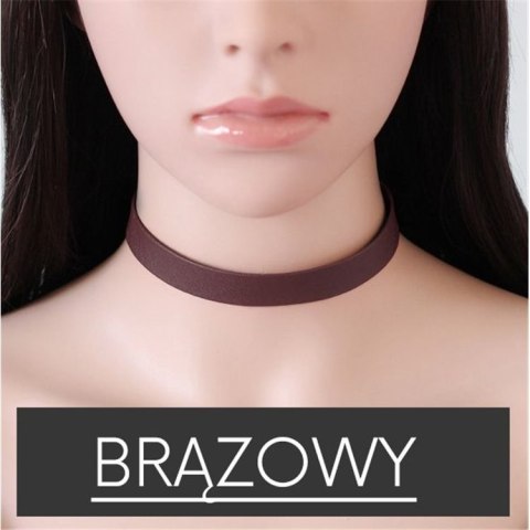 NASZYJNIK CHOKER SKÓRZANY - BRĄZ N480BR