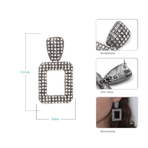 Kolczyki wiszące crystal grafit K1227 Kolczyki wiszące crystal grafit K1227