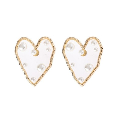 Kolczyki wiszące pearls serce K1232 Kolczyki wiszące pearls serce K1232