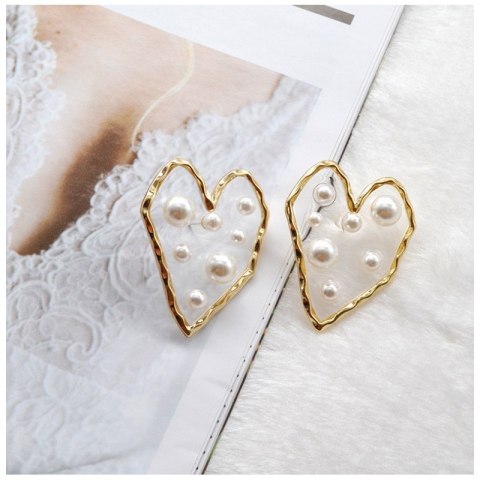 Kolczyki wiszące pearls serce K1232 Kolczyki wiszące pearls serce K1232