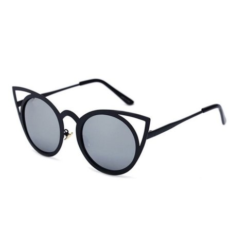 OKULARY "ROYAL CAT EYES" - CZARNE ZE SREBRNYM OK70WZ2 OKULARY "ROYAL CAT EYES" - CZARNE ZE SREBRNYM OK70WZ2