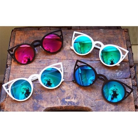 OKULARY "ROYAL CAT EYES" - CZARNE ZE SREBRNYM OK70WZ2 OKULARY "ROYAL CAT EYES" - CZARNE ZE SREBRNYM OK70WZ2