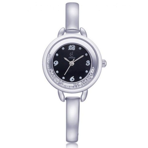 ZEGAREK CLASSY SREBRNY Z CZARNĄ TARCZĄ NA BRANSOLECIE Z647CZ ZEGAREK CLASSY SREBRNY Z CZARNĄ TARCZĄ NA BRANSOLECIE Z647CZ