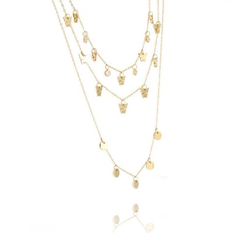 Naszyjnik stal chirurgiczna pozłacana 14k gold NST1375 Naszyjnik stal chirurgiczna pozłacana 14k gold NST1375