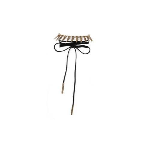 NASZYJNIK CHOKER ZŁOTE PIÓRKA N519 NASZYJNIK CHOKER ZŁOTE PIÓRKA N519