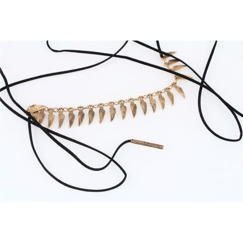 NASZYJNIK CHOKER ZŁOTE PIÓRKA N519 NASZYJNIK CHOKER ZŁOTE PIÓRKA N519