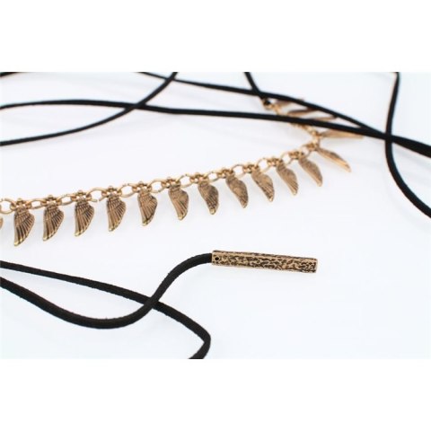 NASZYJNIK CHOKER ZŁOTE PIÓRKA N519 NASZYJNIK CHOKER ZŁOTE PIÓRKA N519