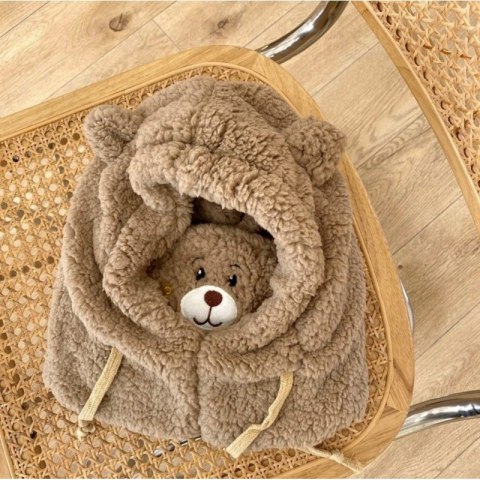 Czapka zimowa pluszowa z uszami misia + komin, 2 w 1 - brązowa CZ34WZ1 Czapka zimowa pluszowa z uszami misia + komin, 2 w 1 - brązowa CZ34WZ1