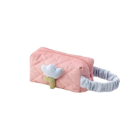 Kosmetyczka z motywem tulipana, pikowana podłużna róż KS101WZ1 Kosmetyczka z motywem tulipana, pikowana podłużna róż KS101WZ1