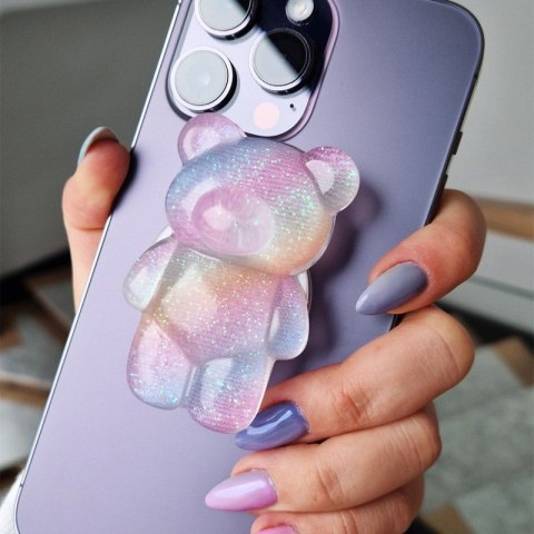 Uchwyt do Telefonu teleskopowy Słodki Miś BEAR KLIP Tęczowy UDT18 Uchwyt do Telefonu teleskopowy Słodki Miś BEAR KLIP Tęczowy UDT18