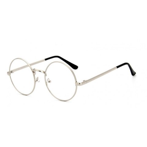 OKULARY Zerówki okrągłe srebrne OK153 OKULARY Zerówki okrągłe srebrne OK153