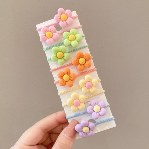 Zestaw frotek gumek do włosów pakiet 10w1 KWIATUSZKI GUM147 Zestaw frotek gumek do włosów pakiet 10w1 KWIATUSZKI GUM147