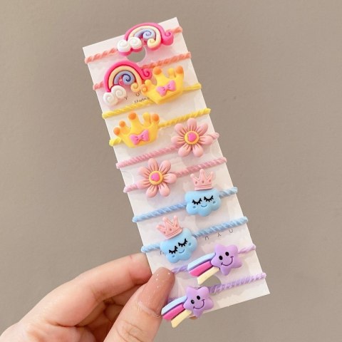 Zestaw frotek gumek do włosów pakiet 10w1 księżniczkowe PASTEL GUM151 Zestaw frotek gumek do włosów pakiet 10w1 księżniczkowe PASTEL GUM151