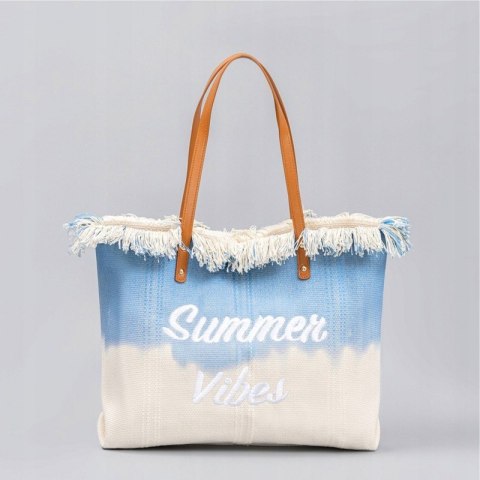 TORBA PLAŻOWA BOHO Z frędzlami niebieska ombre TP14N TORBA PLAŻOWA BOHO Z frędzlami niebieska ombre TP14N
