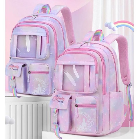 Plecak RAINBOW sweet szkolny uniwersalny kieszonki z maskotką PL159FIO Plecak RAINBOW sweet szkolny uniwersalny kieszonki z maskotką PL159FIO