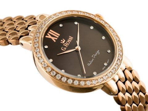 ZEGAREK G. ROSSI - 11775B (zg769f) rose gold/brown + BOX ZEGAREK G. ROSSI - 11775B (zg769f) rose gold/brown + BOX
