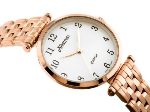 ZEGAREK DAMSKI ALBATROSS Glamour ABBB97 (za537c) rose gold/white