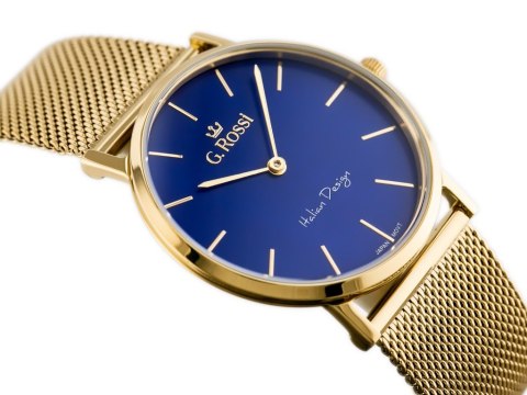 ZEGAREK G. ROSSI - 8709B2 (zg775e) gold/blue + BOX ZEGAREK G. ROSSI - 8709B2 (zg775e) gold/blue + BOX