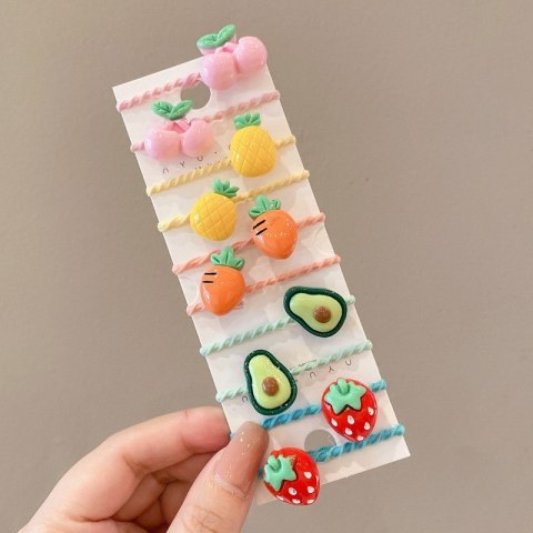 Zestaw frotek gumek do włosów pakiet 10w1 FRUITS błyszczące GUM148 Zestaw frotek gumek do włosów pakiet 10w1 FRUITS błyszczące GUM148