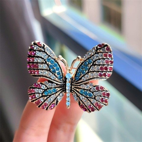 Broszka ozdobna kryształki MOTYL BZ156 Broszka ozdobna kryształki MOTYL BZ156