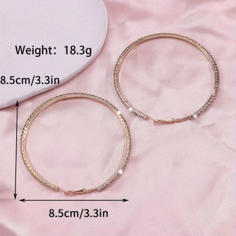 Kolczyki wiszące złote koła z cyrkoniami 8,5 x 8,5 cm K1681Z Kolczyki wiszące złote koła z cyrkoniami 8,5 x 8,5 cm K1681Z