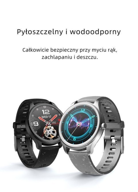 SMARTWATCH MĘSKI G. Rossi SW012-2 silver/black + dodatkowa BRANSOLETA (sg007b)