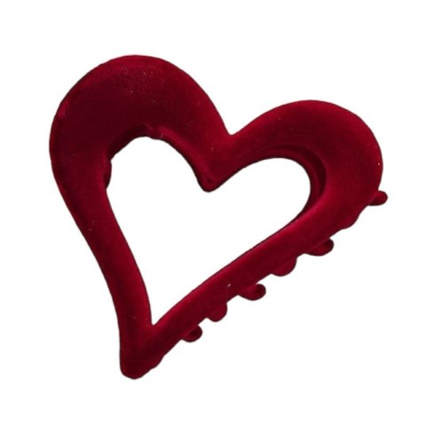 Spinka klamra do włosów XL SERCE VELVET bordo 6,5x6cm SP378BOR Spinka klamra do włosów XL SERCE VELVET bordo 6,5x6cm SP378BOR