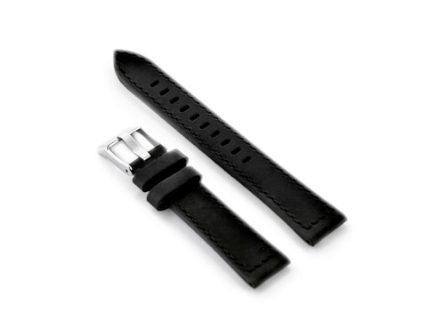 Pasek skórzany do zegarka W25 - czarny - 20mm Pasek skórzany do zegarka W25 - czarny - 20mm