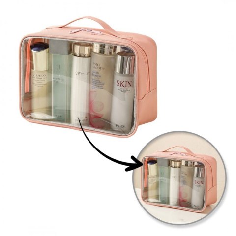 Kosmetyczka organizer na kosmetyki różowa 26x20x11cm KS105WZ2 Kosmetyczka organizer na kosmetyki różowa 26x20x11cm KS105WZ2