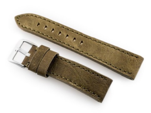 Pasek skórzany do zegarka W48 - PREMIUM - oliwkowy - 20mm Pasek skórzany do zegarka W48 - PREMIUM - oliwkowy - 20mm