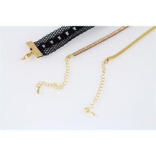 NASZYJNIK CHOKER KORONKA - CZERŃ N520CZ