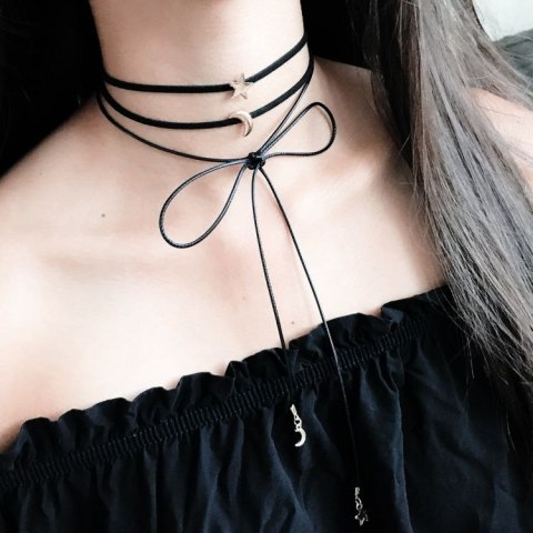 NASZYJNIK CHOKER MOON STAR - N481 NASZYJNIK CHOKER MOON STAR - N481