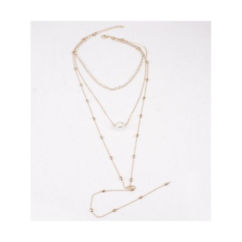 NASZYJNIK CHOKER TRZYCZĘŚCIOWY Z PEREŁKĄ I KRYSZTAŁKAMI N546 NASZYJNIK CHOKER TRZYCZĘŚCIOWY Z PEREŁKĄ I KRYSZTAŁKAMI N546