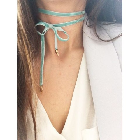 NASZYJNIK CHOKER VELVET - MIĘTOWY N484M NASZYJNIK CHOKER VELVET - MIĘTOWY N484M