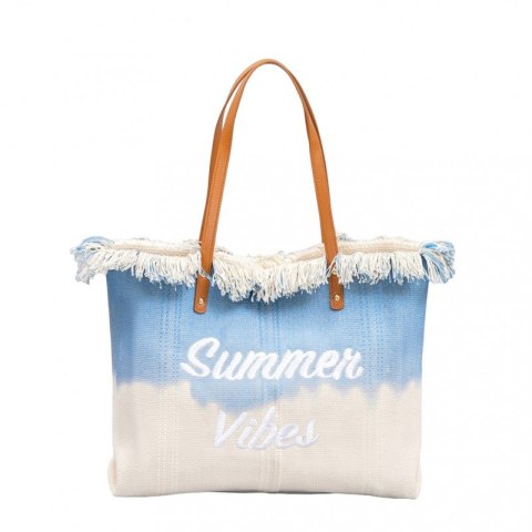 TORBA PLAŻOWA BOHO Z frędzlami niebieska ombre TP14N TORBA PLAŻOWA BOHO Z frędzlami niebieska ombre TP14N