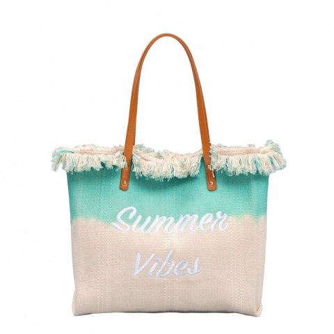 TORBA PLAŻOWA BOHO Z frędzlami zielona ombre TP14ZIE TORBA PLAŻOWA BOHO Z frędzlami zielona ombre TP14ZIE