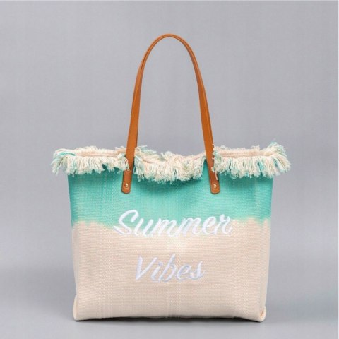 TORBA PLAŻOWA BOHO Z frędzlami zielona ombre TP14ZIE TORBA PLAŻOWA BOHO Z frędzlami zielona ombre TP14ZIE
