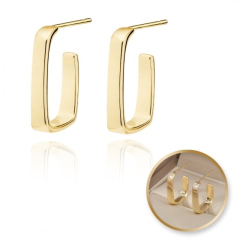 Kolczyki ze stali szlachetnej platerowane 14k złote, gładkie sztyft KST3343 Kolczyki ze stali szlachetnej platerowane 14k złote, gładkie sztyft KST3343