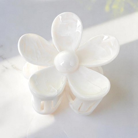 Spinka do włosów klamra XL kwiat Marmurek biały 7,5 x 8cm SP379B Spinka do włosów klamra XL kwiat Marmurek biały 7,5 x 8cm SP379B