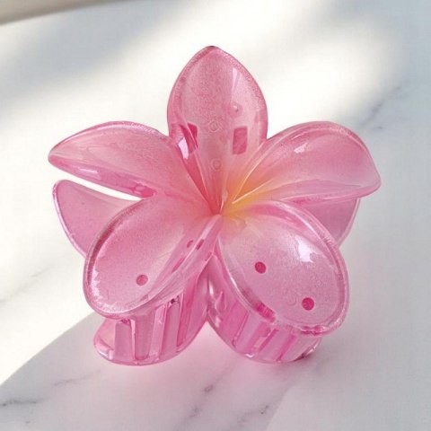 Spinka do włosów klamra XL kwiat OMBRE transparent róż 7,5 x 8cm SP397R Spinka do włosów klamra XL kwiat OMBRE transparent róż 7,5 x 8cm SP397R