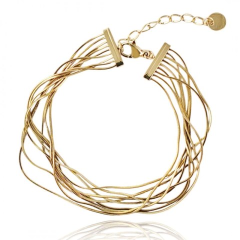 Bransoletka na rękę stal chirurgiczna pozłacana 14k złotem żyłki BST1544 Bransoletka na rękę stal chirurgiczna pozłacana 14k złotem żyłki BST1544