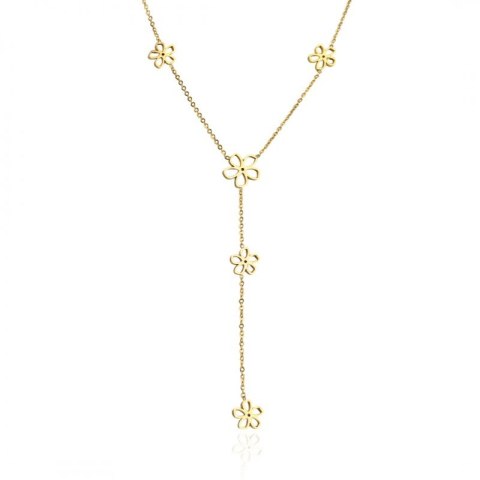 Naszyjnik stal szlachetna pozłacana 14k złotem, elegancki, zwisające NST2191 Naszyjnik stal szlachetna pozłacana 14k złotem, elegancki, zwisające NST2191