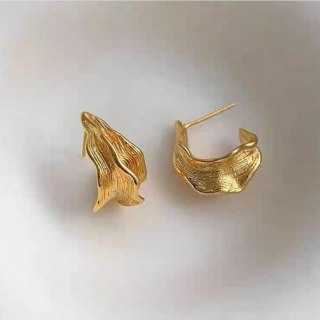 Kolczyki wiszące ze stali szlachetnej platerowane 14k złotem, sztyft srebro S925 KST3392
